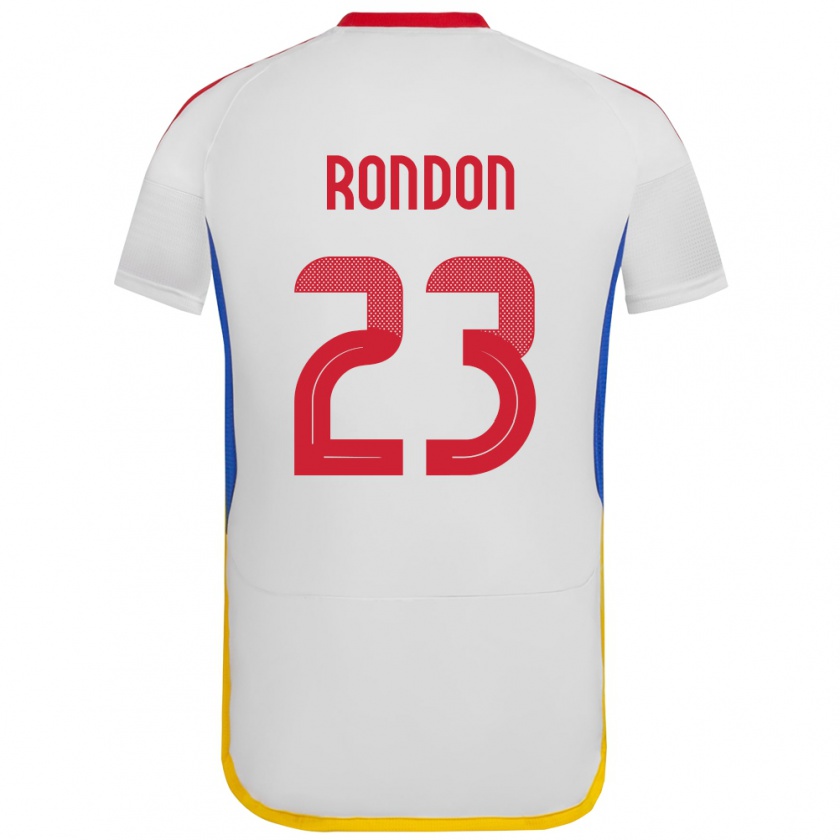 Kandiny Gyermek Venezuela Salomón Rondón #23 Fehér Idegenbeli Jersey 24-26 Mez Póló Ing