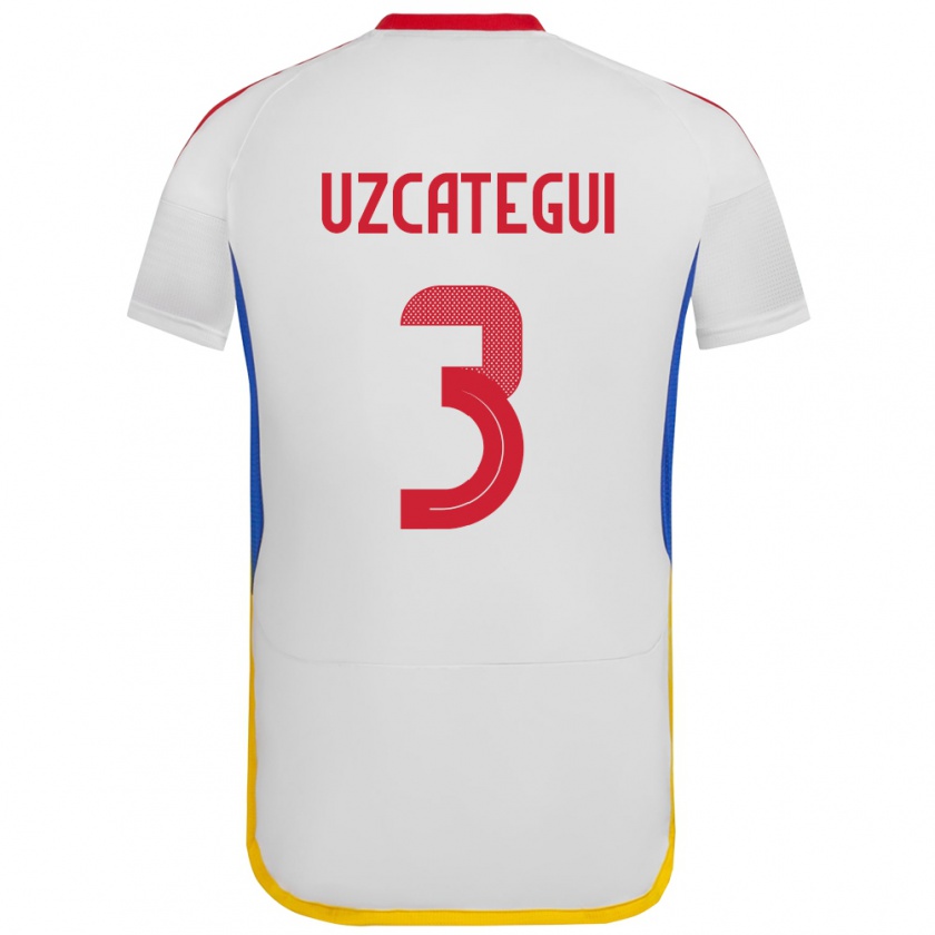 Kandiny Gyermek Venezuela Rafael Uzcátegui #3 Fehér Idegenbeli Jersey 24-26 Mez Póló Ing