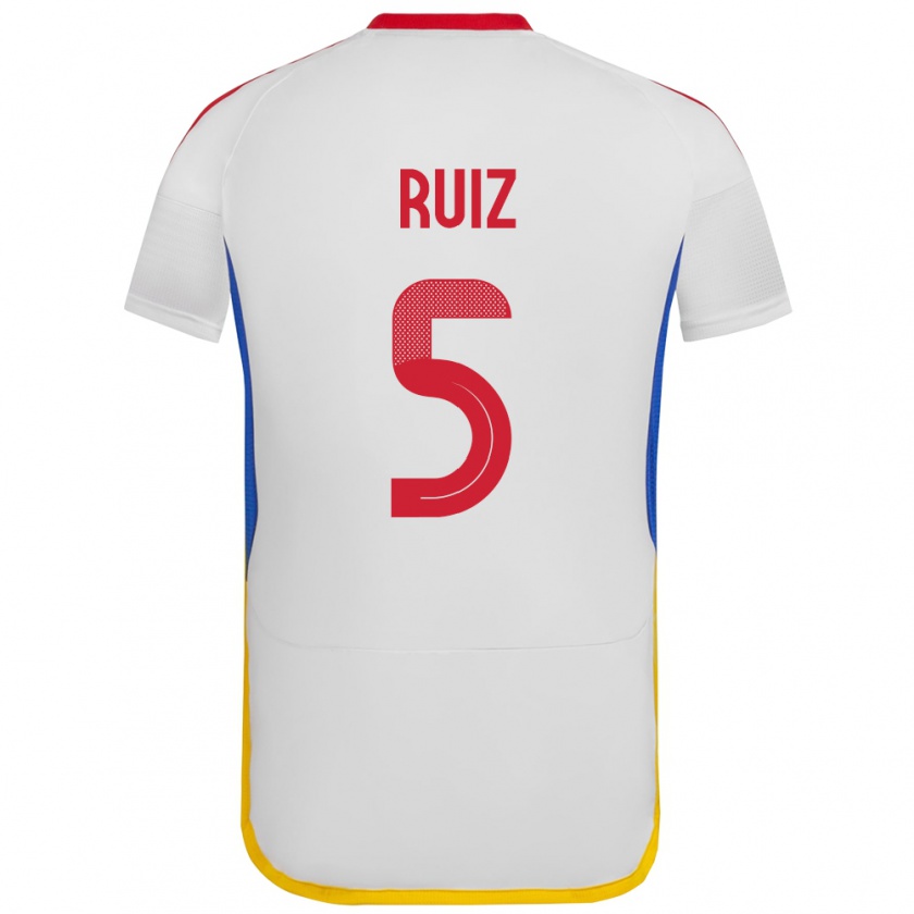 Kandiny Gyermek Venezuela Emerson Ruíz #5 Fehér Idegenbeli Jersey 24-26 Mez Póló Ing