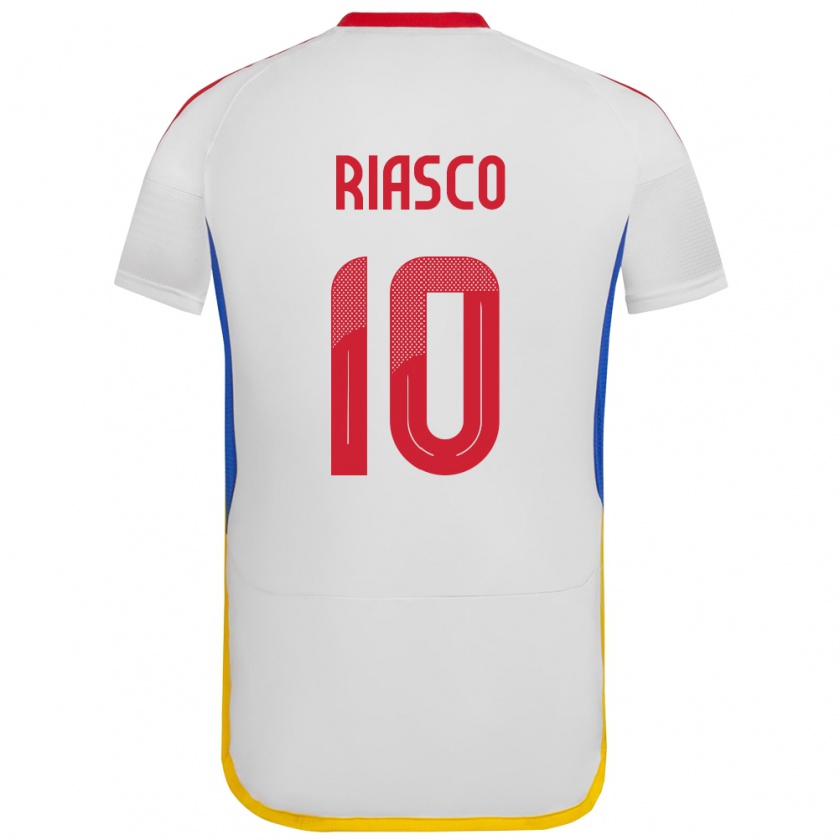 Kandiny Gyermek Venezuela José Riasco #10 Fehér Idegenbeli Jersey 24-26 Mez Póló Ing