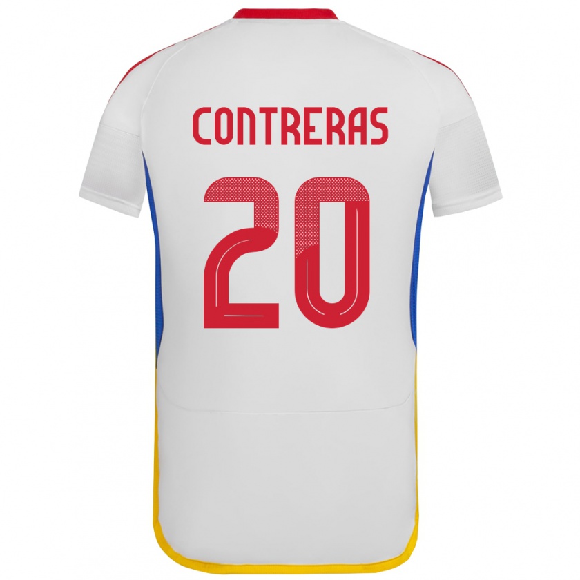 Kandiny Gyermek Venezuela Anderson Contreras #20 Fehér Idegenbeli Jersey 24-26 Mez Póló Ing