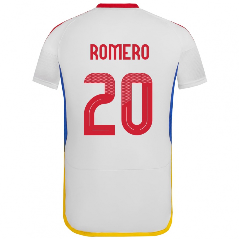 Kandiny Gyermek Venezuela Andrés Romero #20 Fehér Idegenbeli Jersey 24-26 Mez Póló Ing