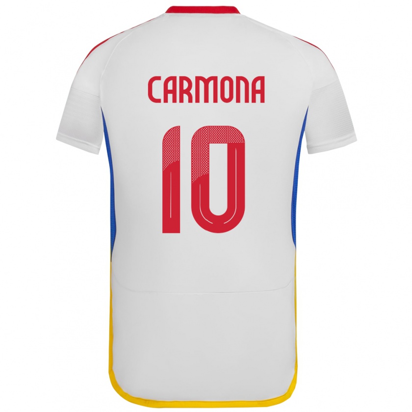 Kandiny Gyermek Venezuela Wikelman Carmona #10 Fehér Idegenbeli Jersey 24-26 Mez Póló Ing