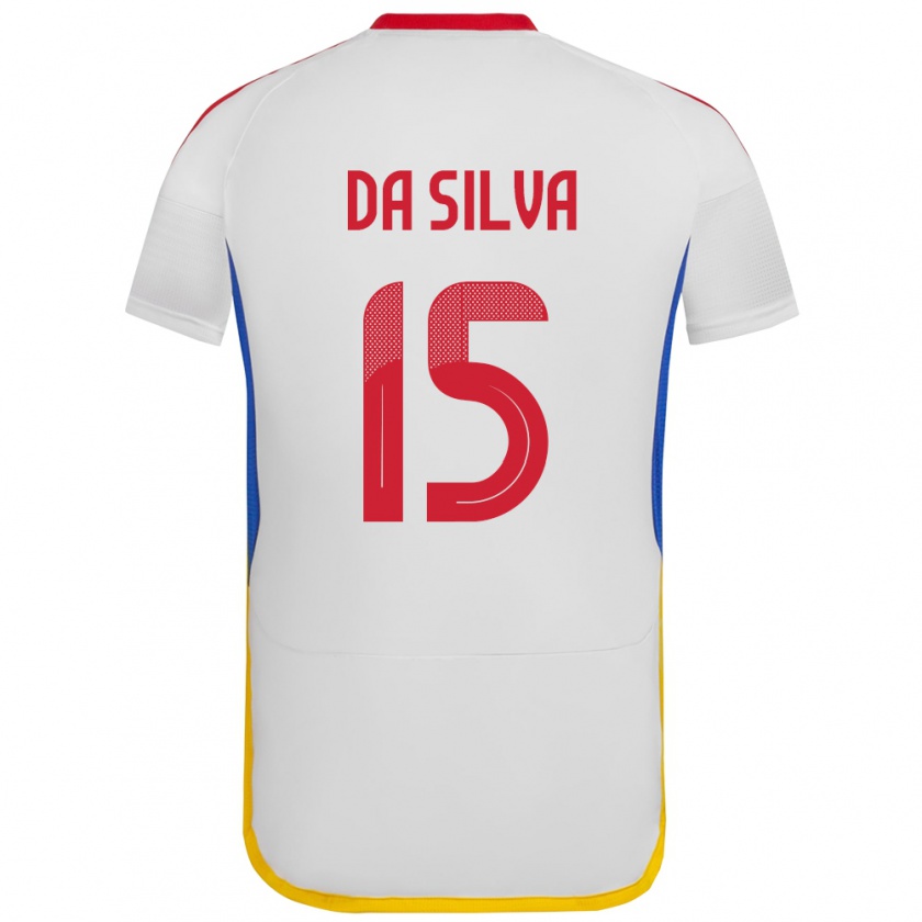 Kandiny Gyermek Venezuela Cesar Da Silva #15 Fehér Idegenbeli Jersey 24-26 Mez Póló Ing