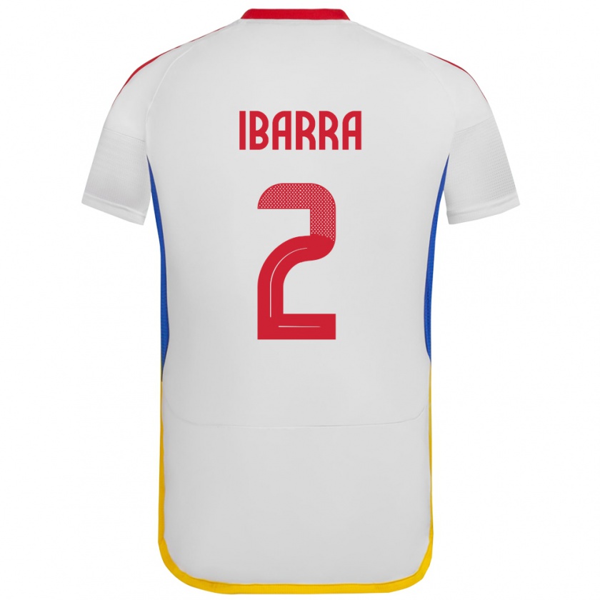 Kandiny Gyermek Venezuela Pablo Ibarra #2 Fehér Idegenbeli Jersey 24-26 Mez Póló Ing