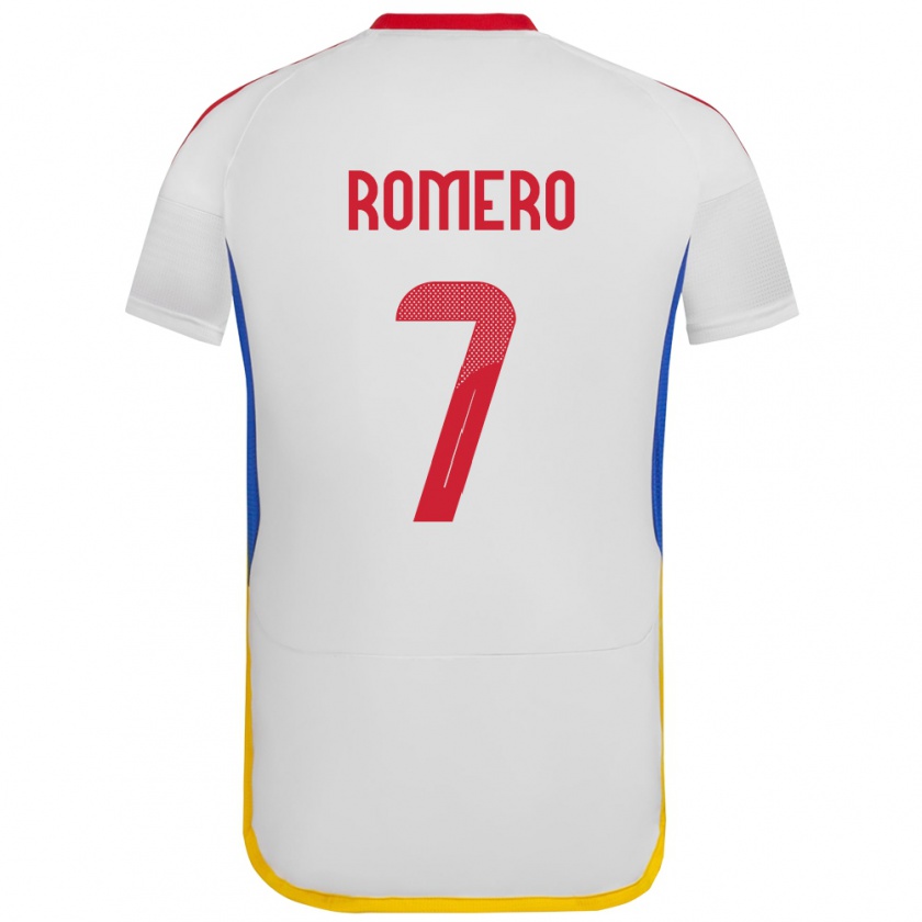 Kandiny Gyermek Venezuela Leenhan Romero #7 Fehér Idegenbeli Jersey 24-26 Mez Póló Ing