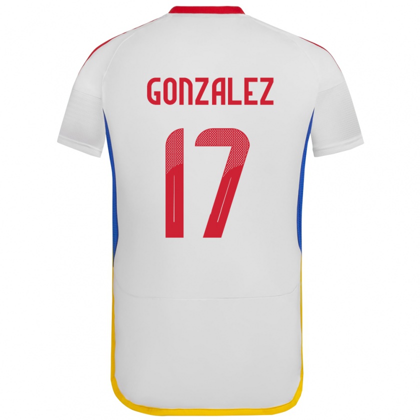 Kandiny Gyermek Venezuela Mayken González #17 Fehér Idegenbeli Jersey 24-26 Mez Póló Ing