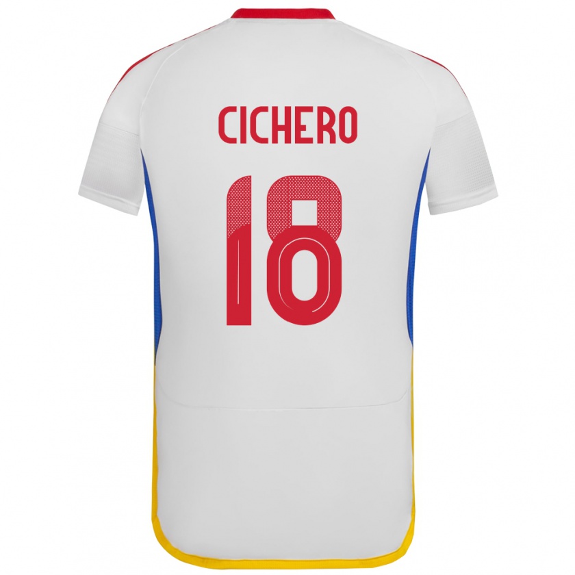 Kandiny Gyermek Venezuela Alejandro Cichero #18 Fehér Idegenbeli Jersey 24-26 Mez Póló Ing