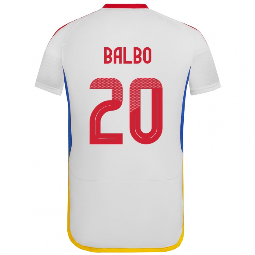 Kandiny Gyermek Venezuela Luis Balbo #20 Fehér Idegenbeli Jersey 24-26 Mez Póló Ing