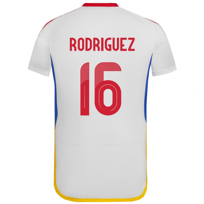 Kandiny Gyermek Venezuela Arianna Rodríguez #16 Fehér Idegenbeli Jersey 24-26 Mez Póló Ing