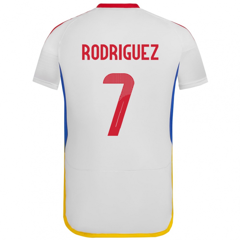 Kandiny Gyermek Venezuela Daniuska Rodriguez #7 Fehér Idegenbeli Jersey 24-26 Mez Póló Ing