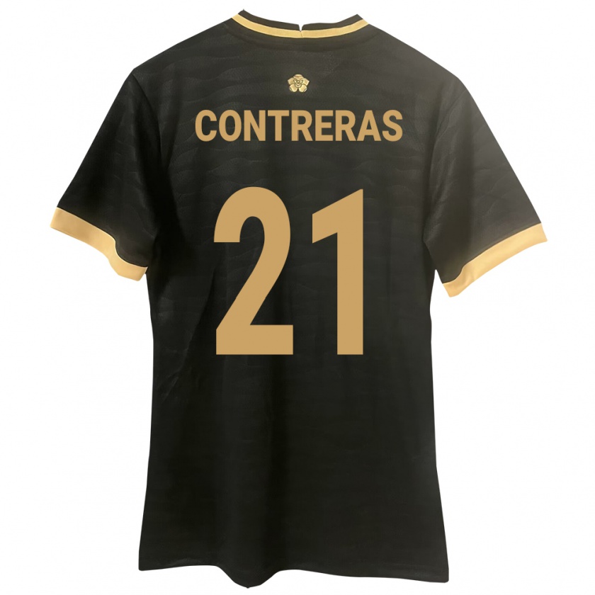 Kandiny Gyermek Panama Davis Contreras #21 Fekete Idegenbeli Jersey 24-26 Mez Póló Ing