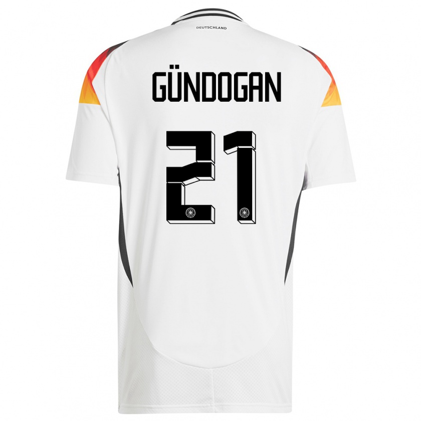 Kandiny Férfi Németország Ilkay Gundogan #21 Fehér Hazai Jersey 24-26 Mez Póló Ing