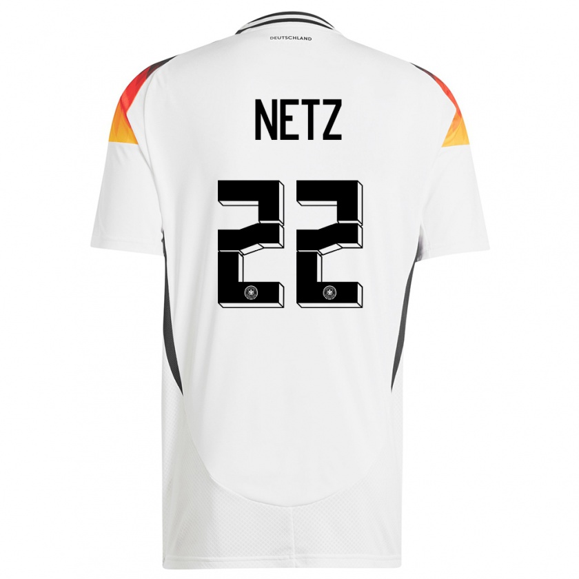 Kandiny Férfi Németország Luca Netz #22 Fehér Hazai Jersey 24-26 Mez Póló Ing