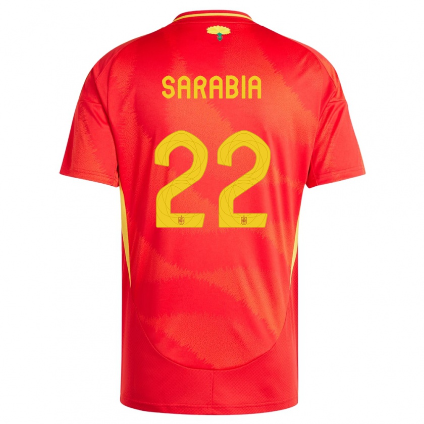 Kandiny Férfi Spanyolország Pablo Sarabia #22 Piros Hazai Jersey 24-26 Mez Póló Ing