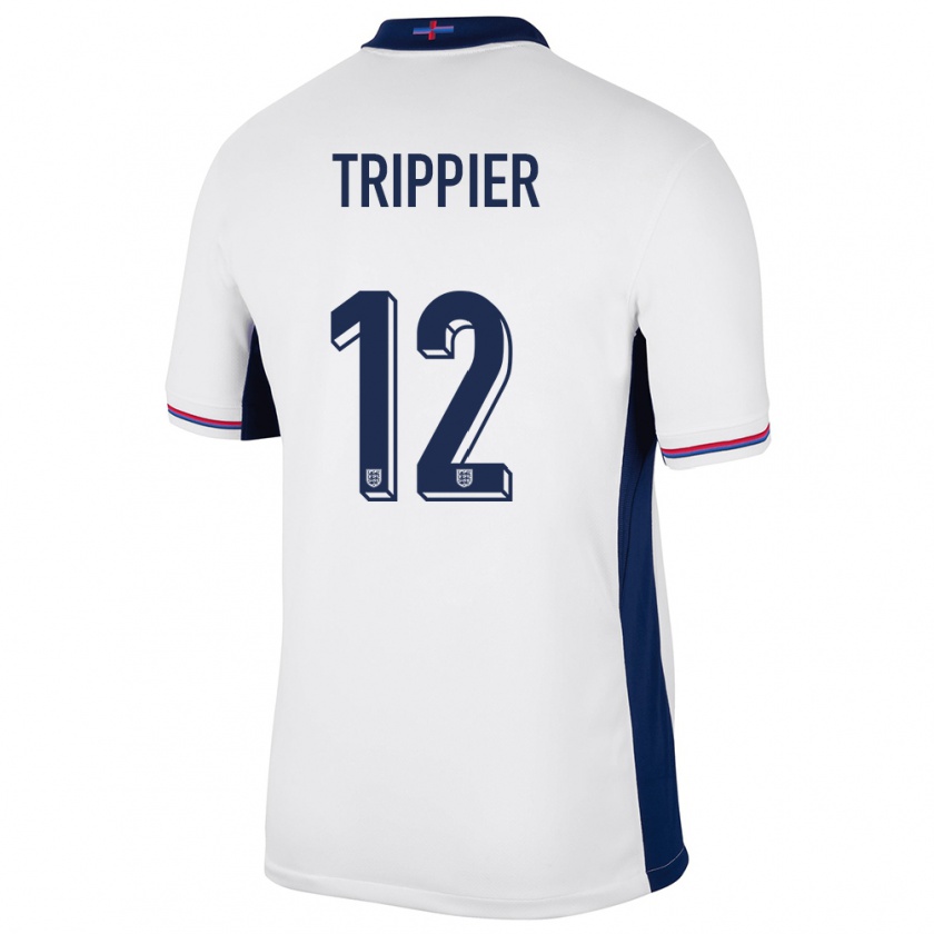 Kandiny Férfi Anglia Kieran Trippier #12 Fehér Hazai Jersey 24-26 Mez Póló Ing