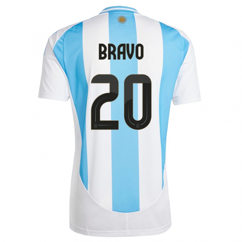 Kandiny Férfi Argentína Ruth Bravo #20 Fehér Kék Hazai Jersey 24-26 Mez Póló Ing