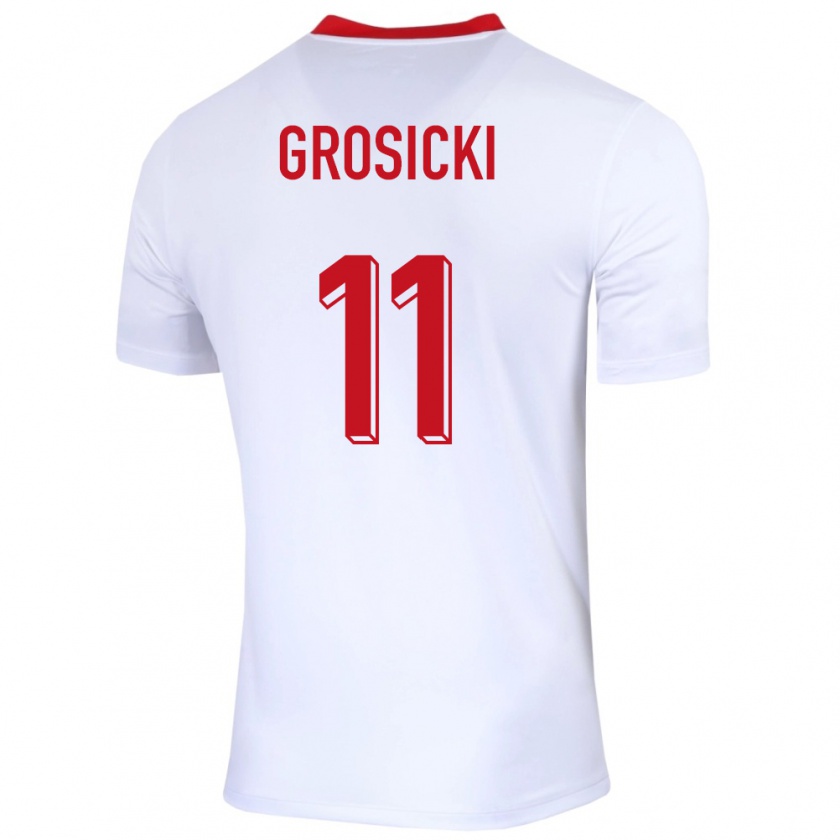 Kandiny Férfi Lengyelország Kamil Grosicki #11 Fehér Hazai Jersey 24-26 Mez Póló Ing