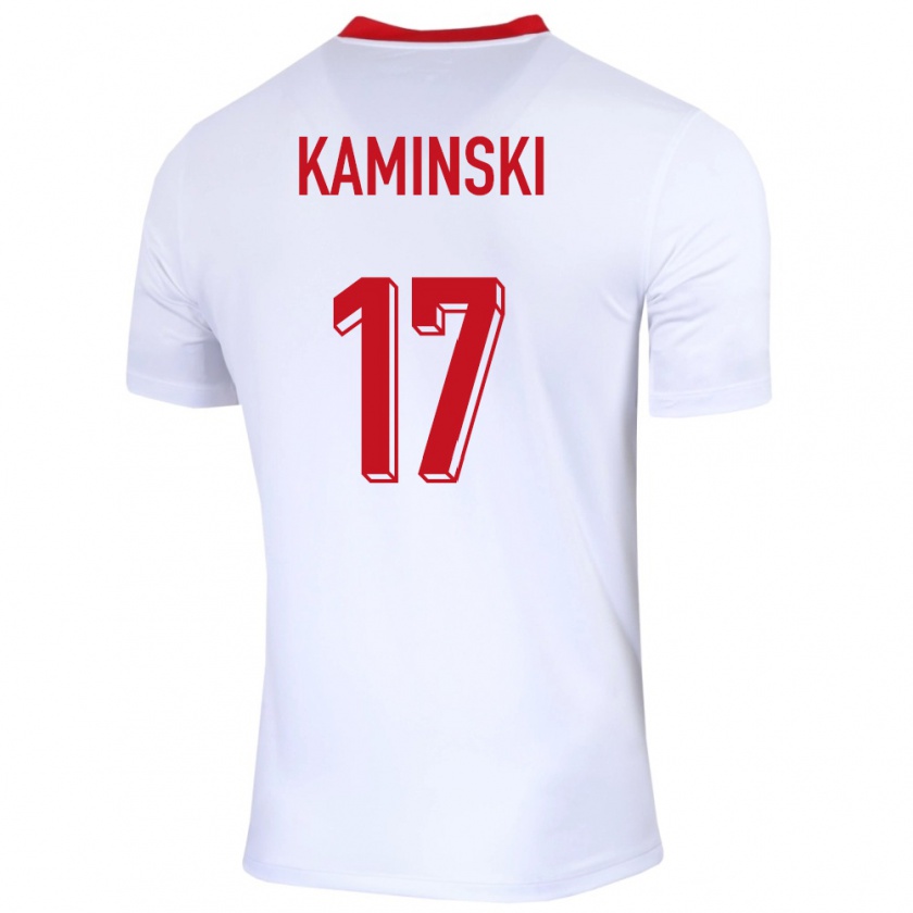 Kandiny Férfi Lengyelország Jakub Kaminski #17 Fehér Hazai Jersey 24-26 Mez Póló Ing