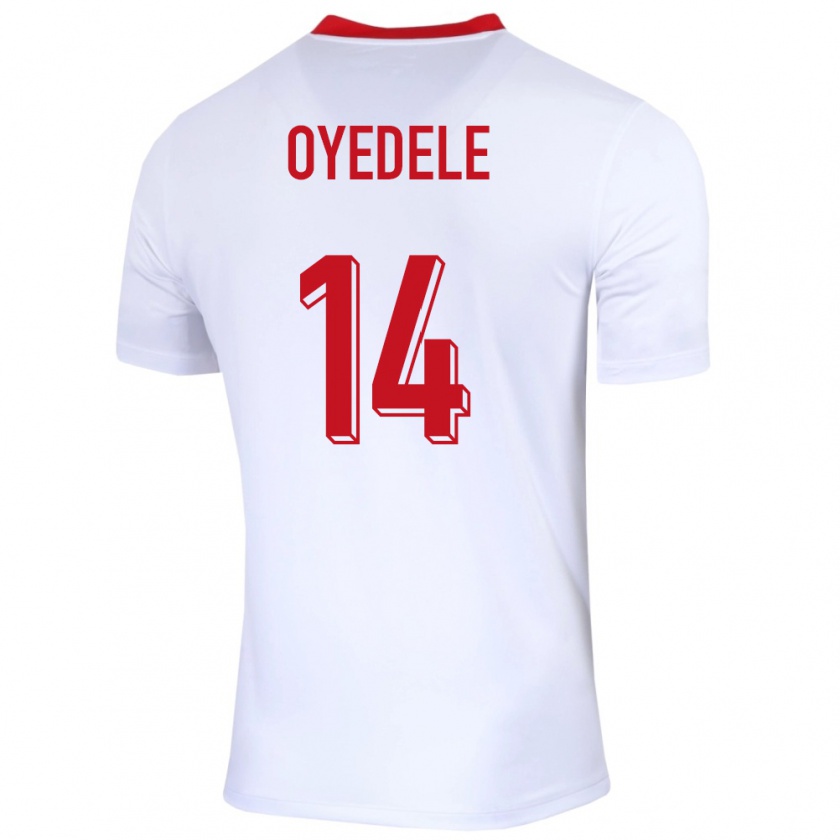 Kandiny Férfi Lengyelország Maximillian Oyedele #14 Fehér Hazai Jersey 24-26 Mez Póló Ing