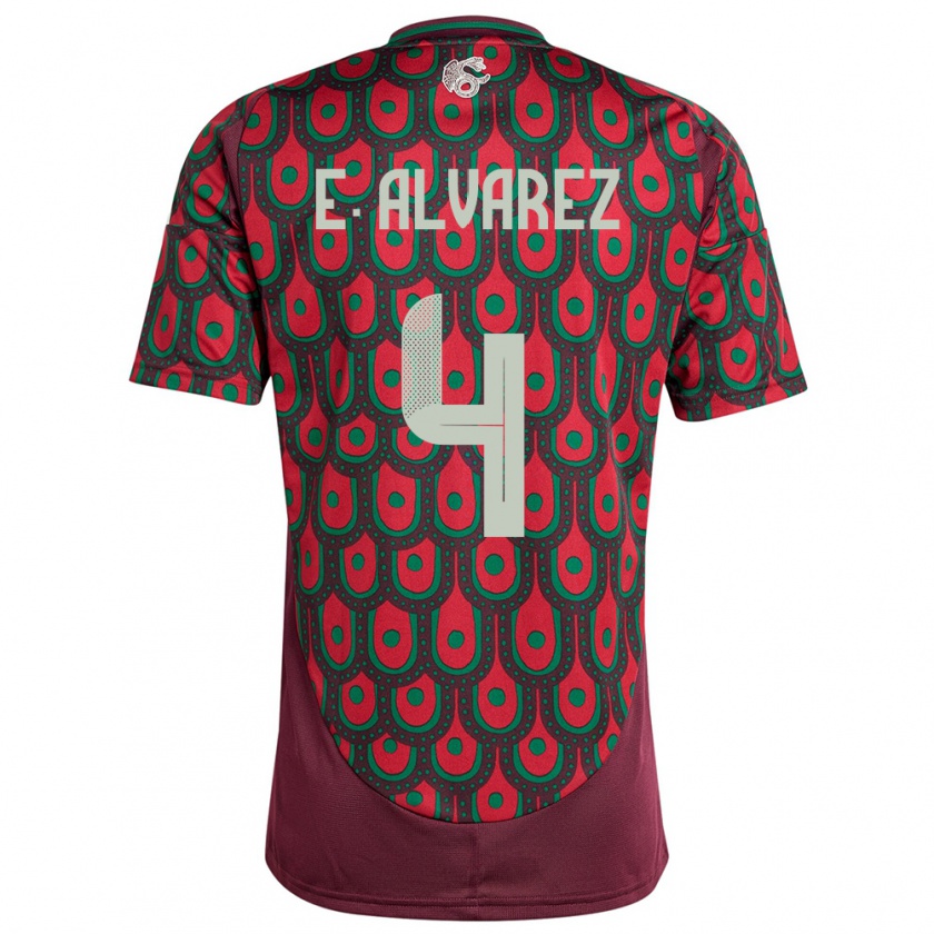 Kandiny Férfi Mexikó Edson Alvarez #4 Gesztenyebarna Hazai Jersey 24-26 Mez Póló Ing