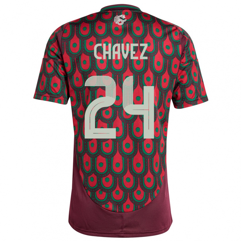 Kandiny Férfi Mexikó Luis Chavez #14 Gesztenyebarna Hazai Jersey 24-26 Mez Póló Ing