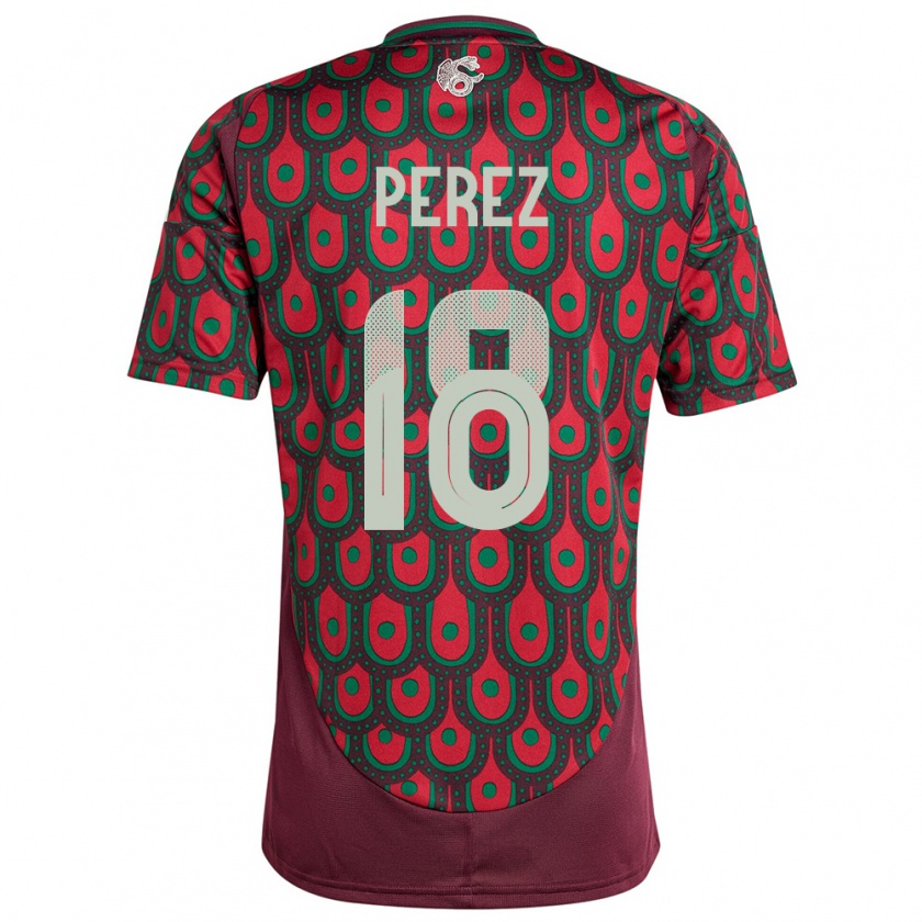 Kandiny Férfi Mexikó Jonathan Perez #18 Gesztenyebarna Hazai Jersey 24-26 Mez Póló Ing