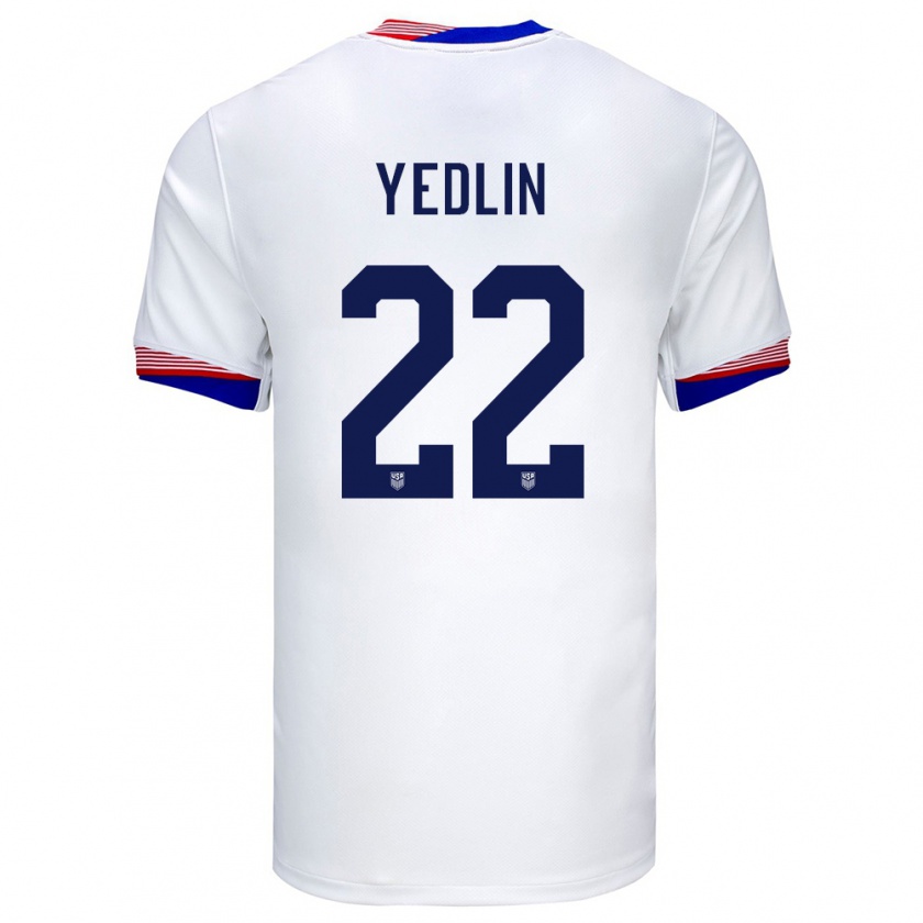 Kandiny Férfi Egyesült Államok Deandre Yedlin #22 Fehér Hazai Jersey 24-26 Mez Póló Ing