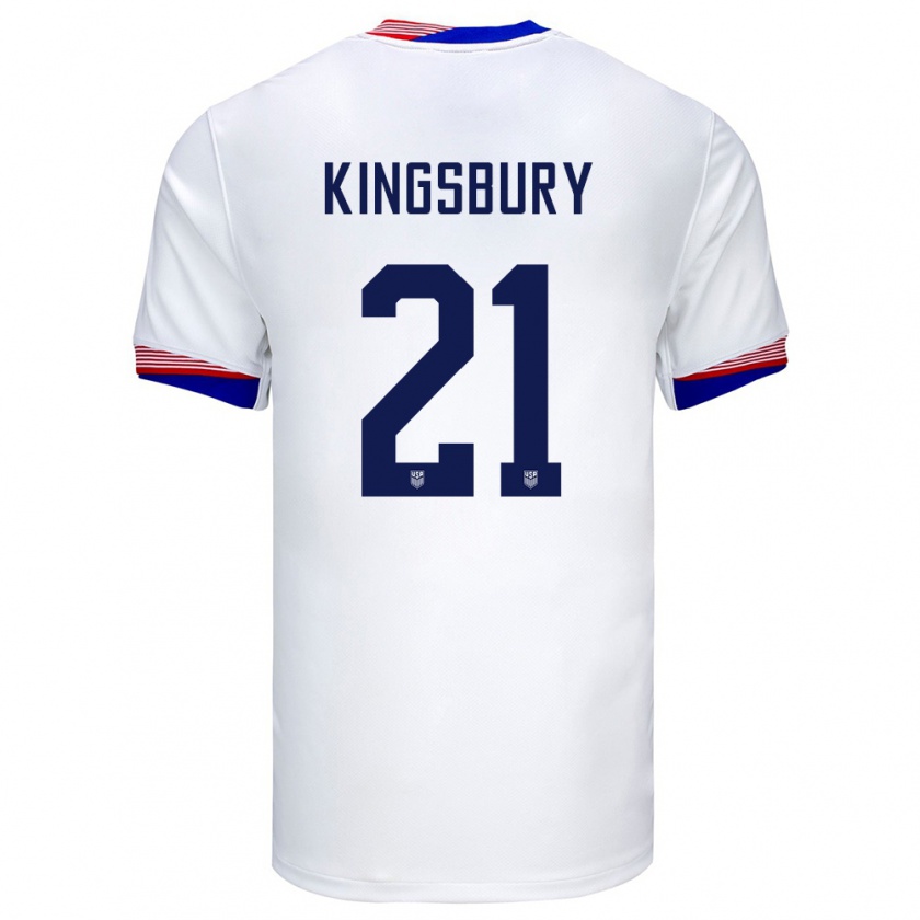 Kandiny Férfi Egyesült Államok Aubrey Kingsbury #21 Fehér Hazai Jersey 24-26 Mez Póló Ing