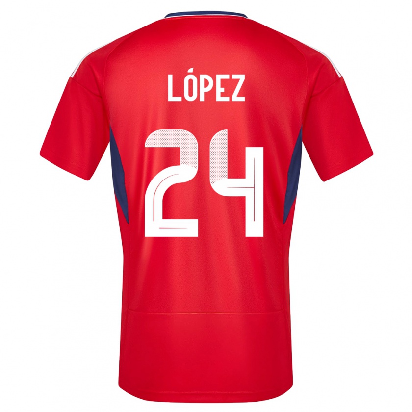 Kandiny Férfi Costa Rica Douglas Lopez #24 Piros Hazai Jersey 24-26 Mez Póló Ing