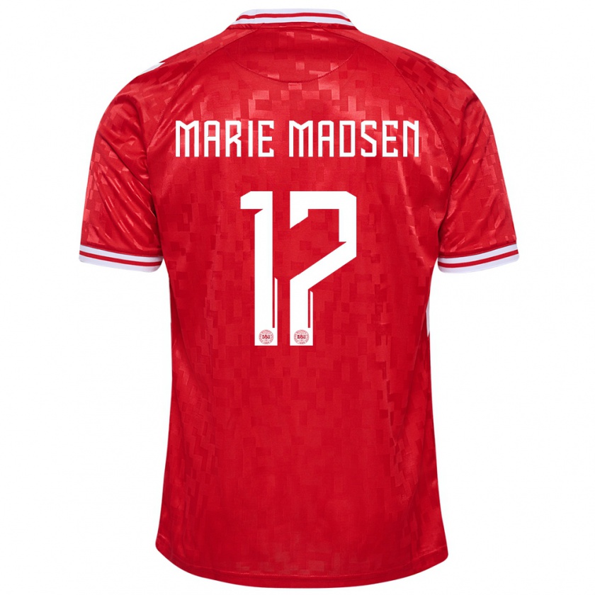 Kandiny Férfi Dánia Rikke Marie Madsen #17 Piros Hazai Jersey 24-26 Mez Póló Ing