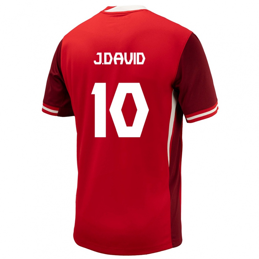 Kandiny Férfi Kanada Jonathan David #10 Piros Hazai Jersey 24-26 Mez Póló Ing