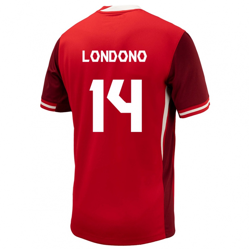 Kandiny Férfi Kanada Tyler Londono #14 Piros Hazai Jersey 24-26 Mez Póló Ing