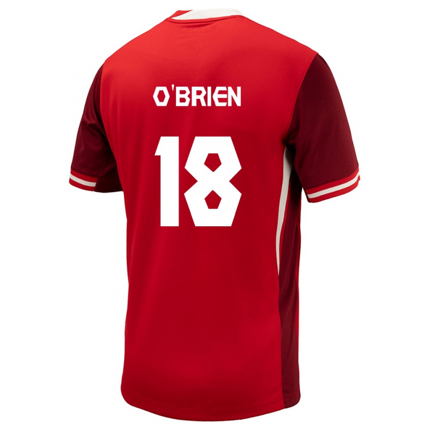 Kandiny Férfi Kanada Alexander O'brien #18 Piros Hazai Jersey 24-26 Mez Póló Ing