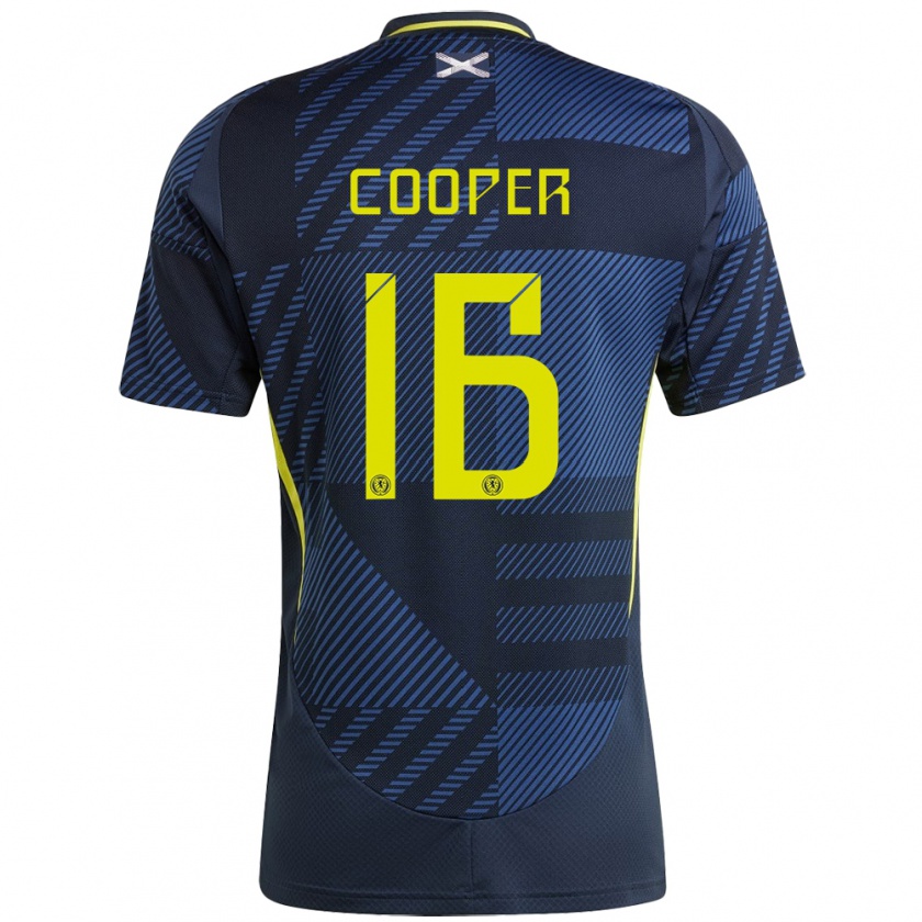 Kandiny Férfi Skócia Liam Cooper #16 Sötétkék Hazai Jersey 24-26 Mez Póló Ing