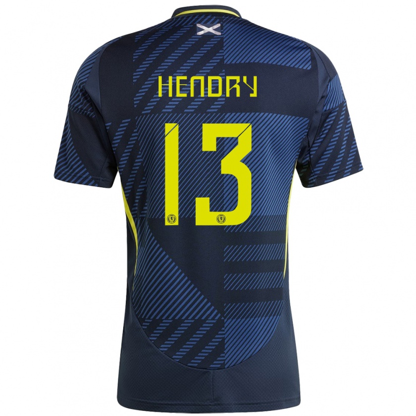 Kandiny Férfi Skócia Jack Hendry #13 Sötétkék Hazai Jersey 24-26 Mez Póló Ing