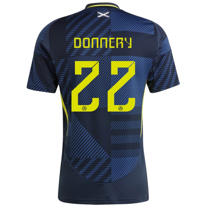 Kandiny Férfi Skócia Julian Donnery #22 Sötétkék Hazai Jersey 24-26 Mez Póló Ing