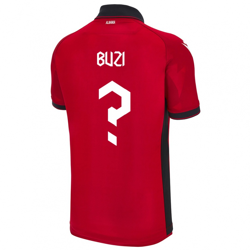 Kandiny Férfi Albania Luis Buzi #0 Piros Hazai Jersey 24-26 Mez Póló Ing