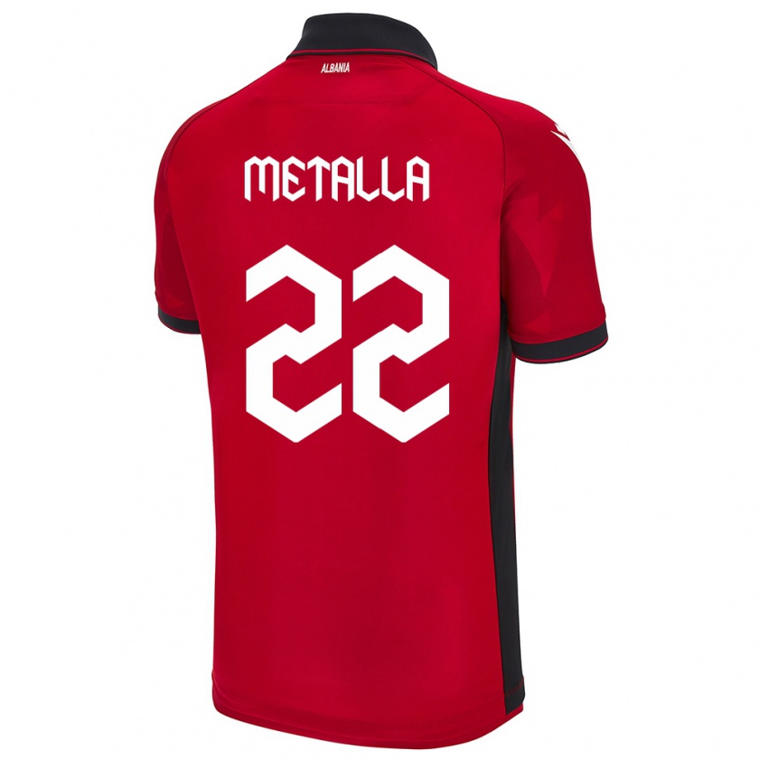 Kandiny Férfi Albania Mikaela Metalla #22 Piros Hazai Jersey 24-26 Mez Póló Ing