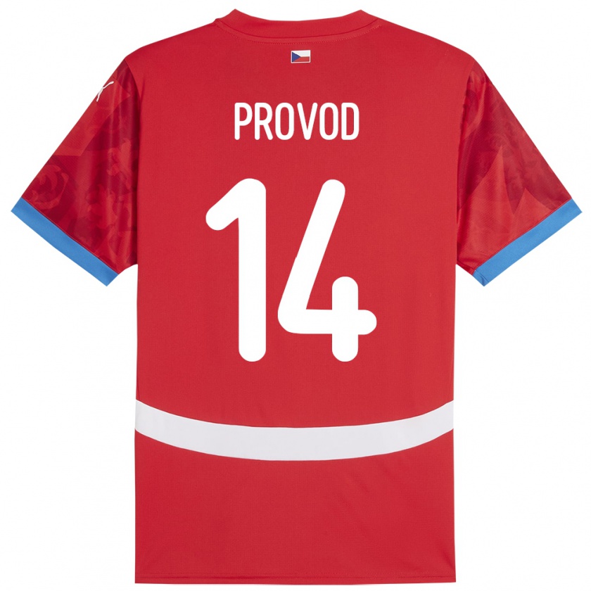 Kandiny Férfi Csehország Lukas Provod #14 Piros Hazai Jersey 24-26 Mez Póló Ing