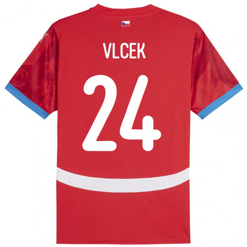 Kandiny Férfi Csehország Tomas Vlcek #24 Piros Hazai Jersey 24-26 Mez Póló Ing