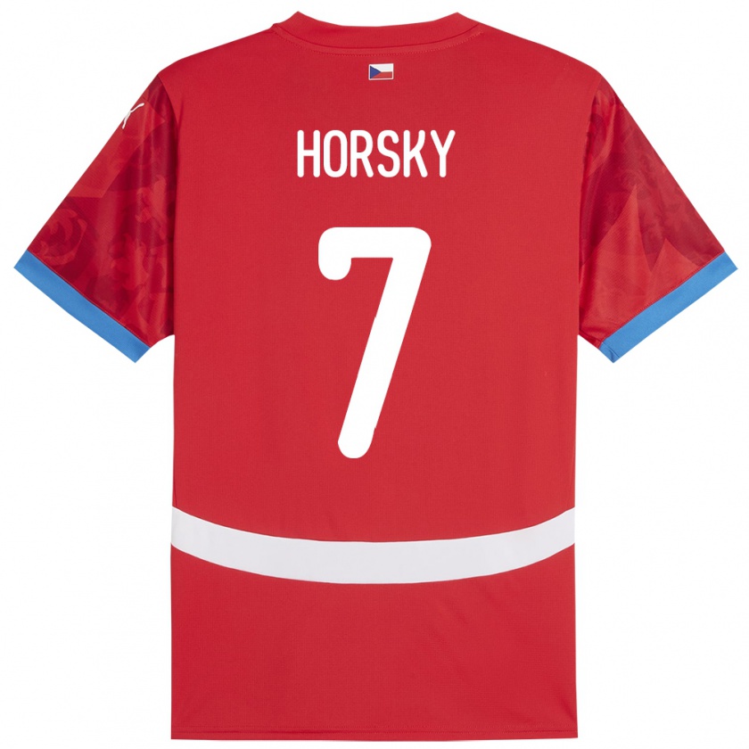 Kandiny Férfi Csehország Filip Horsky #7 Piros Hazai Jersey 24-26 Mez Póló Ing