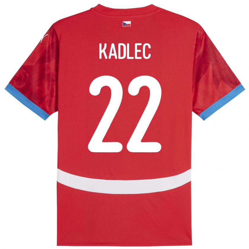 Kandiny Férfi Csehország Adam Kadlec #22 Piros Hazai Jersey 24-26 Mez Póló Ing