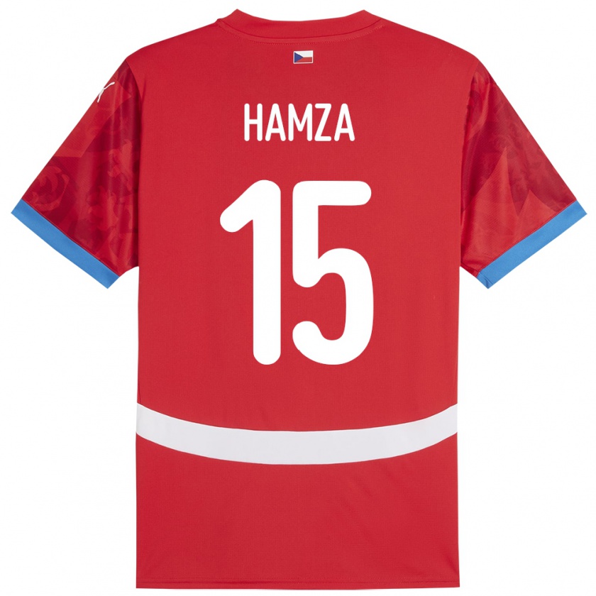 Kandiny Férfi Csehország Jiri Hamza #15 Piros Hazai Jersey 24-26 Mez Póló Ing