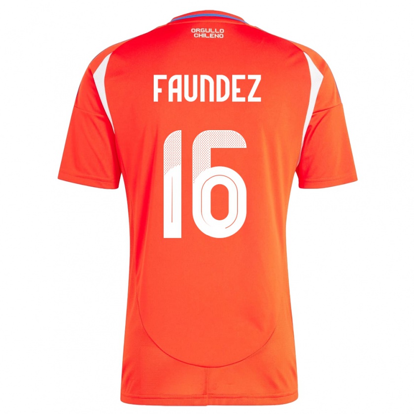 Kandiny Férfi Chile Felipe Faúndez #16 Piros Hazai Jersey 24-26 Mez Póló Ing