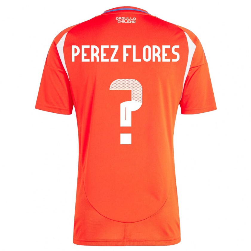 Kandiny Férfi Chile Benjamín Pérez Flores #0 Piros Hazai Jersey 24-26 Mez Póló Ing