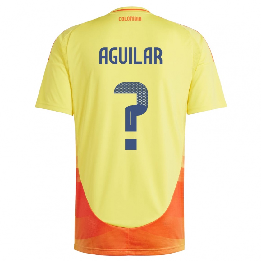 Kandiny Férfi Kolumbia Alejandro Aguilar #0 Sárga Hazai Jersey 24-26 Mez Póló Ing