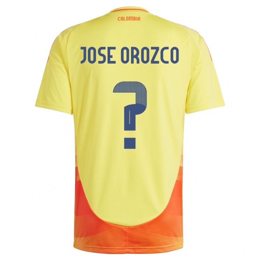 Kandiny Férfi Kolumbia Juan José Orozco #0 Sárga Hazai Jersey 24-26 Mez Póló Ing