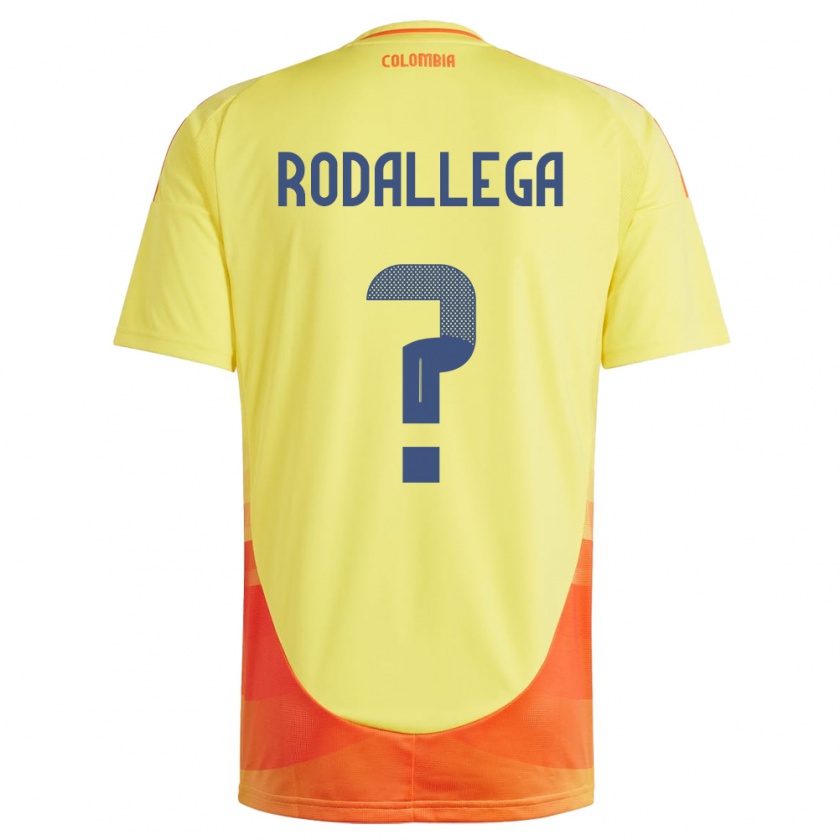 Kandiny Férfi Kolumbia Johan Rodallega #0 Sárga Hazai Jersey 24-26 Mez Póló Ing