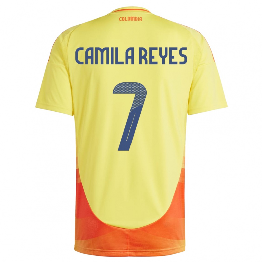 Kandiny Férfi Kolumbia María Camila Reyes #7 Sárga Hazai Jersey 24-26 Mez Póló Ing